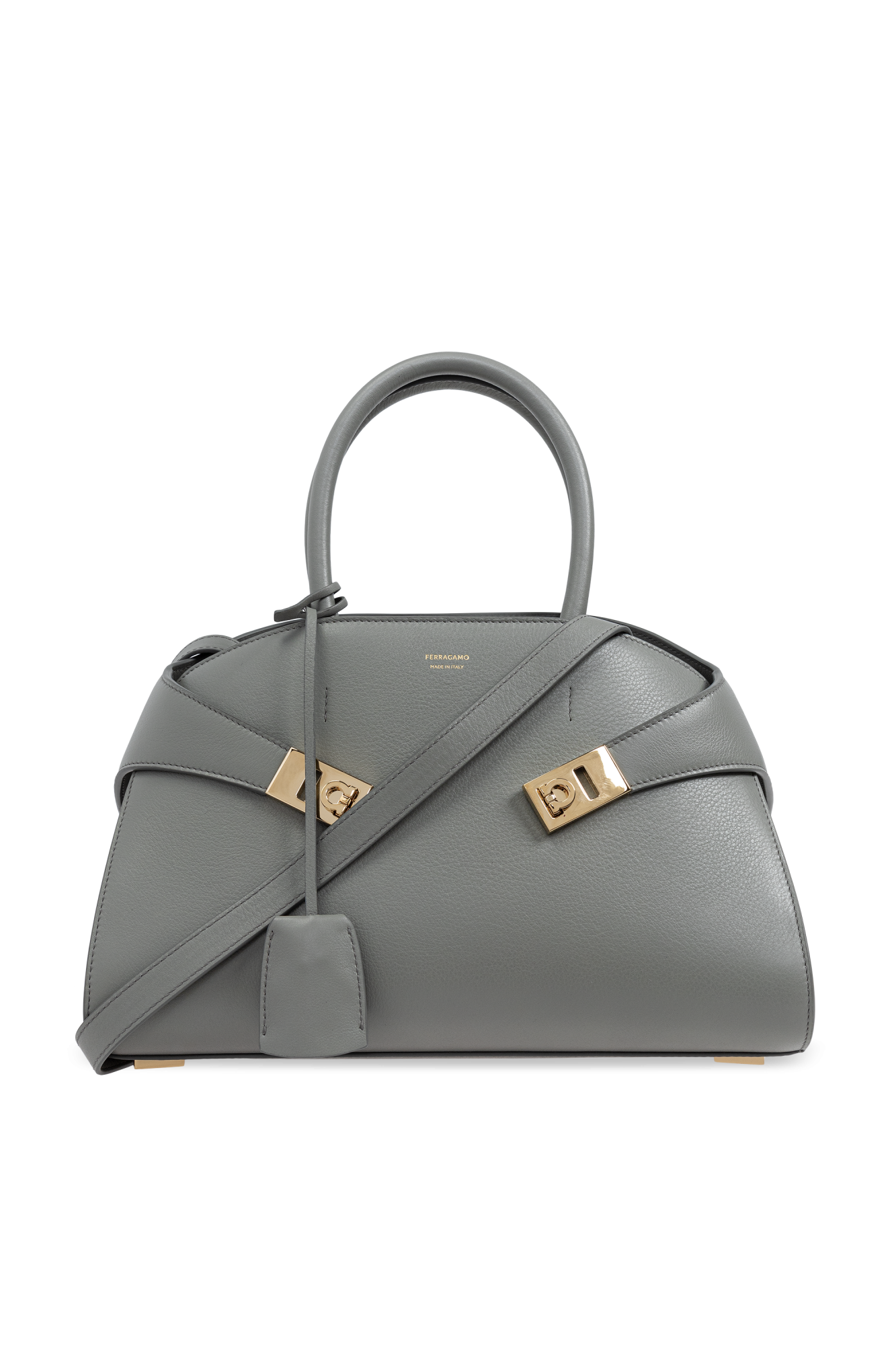 トートバッグ SALVATORE FERRAGAMO Grey Suede Shoulder Bag Salvatore Ferragamo Suede Exterior Bags & Handbags for Women